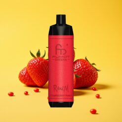RandM Fumot Shisha 10000 Puff Eldobható E-pohár Eper Punch LED Típus-C Mesh Coil