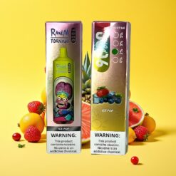 RandM Tornado 9000 Puffs Újratölthető 850 mAh Jégpopsi Íz Mesh Coil